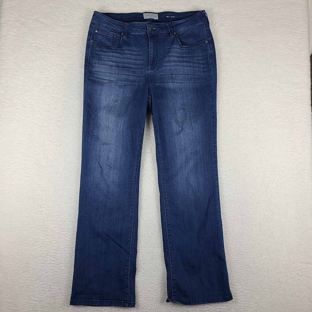 Molly & Isadora Jeans Womens 18W Blue Boot Cut Dark Wash Denim